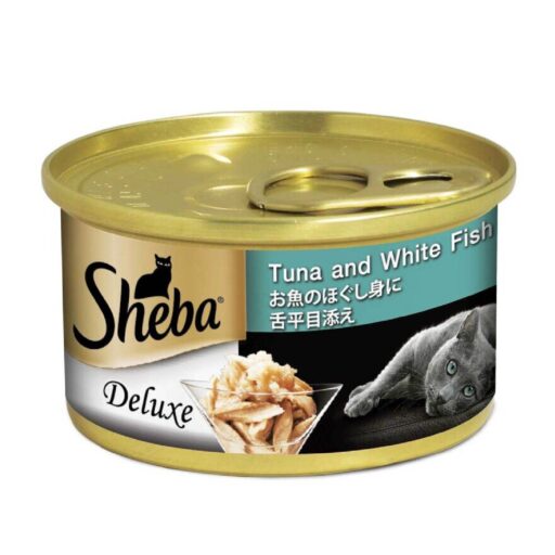 Sheba 貓罐頭-Deluxe系列-吞拿魚白身魚 (湯汁)  85G